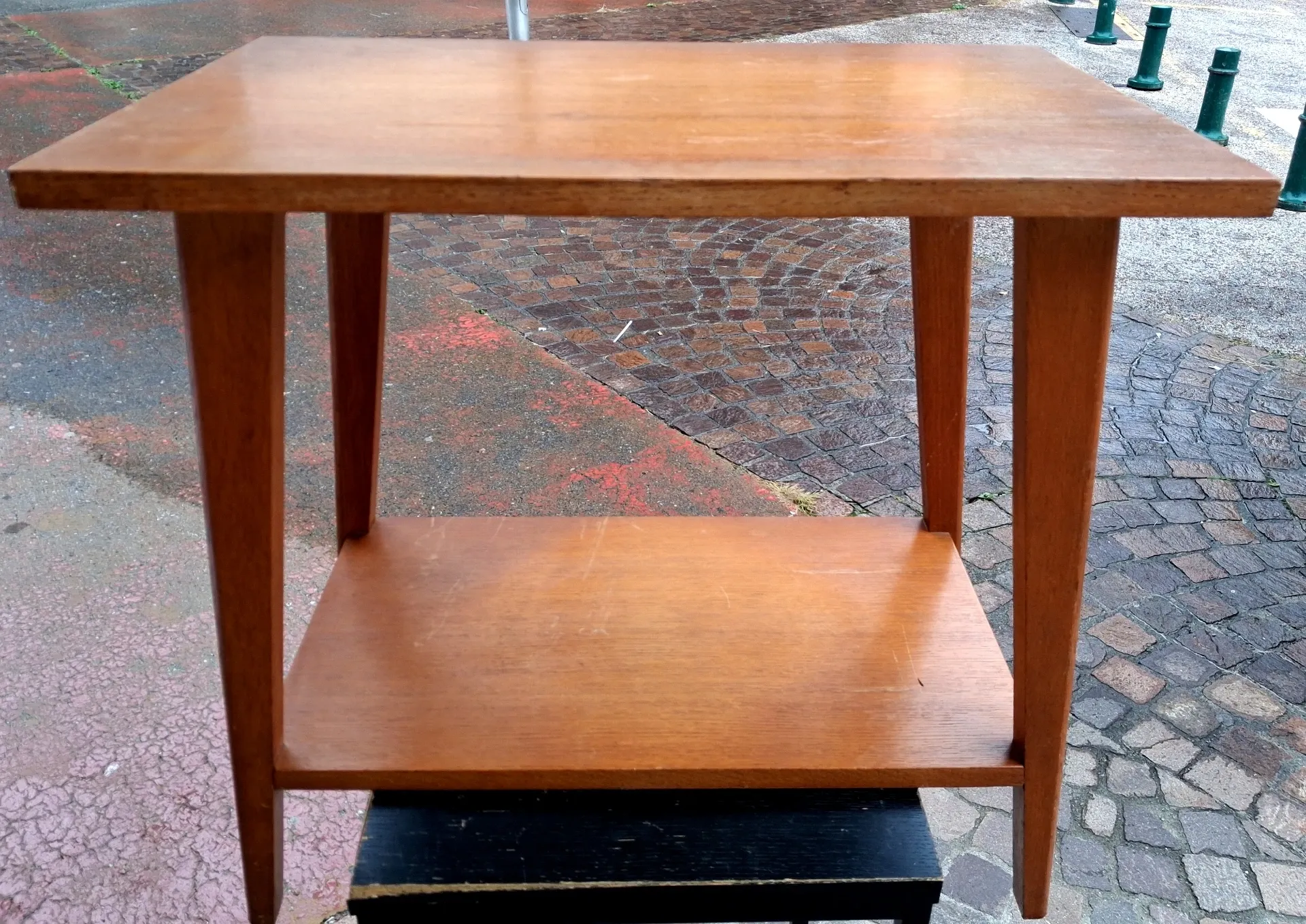 Side table, console with tapered legs, 1970s Scandinavian design.
