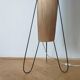 Rare Midcentury Rocket Floor Lamp, Metal and Straw, German Design