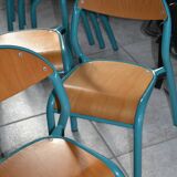 6 vintage blue children's chairs