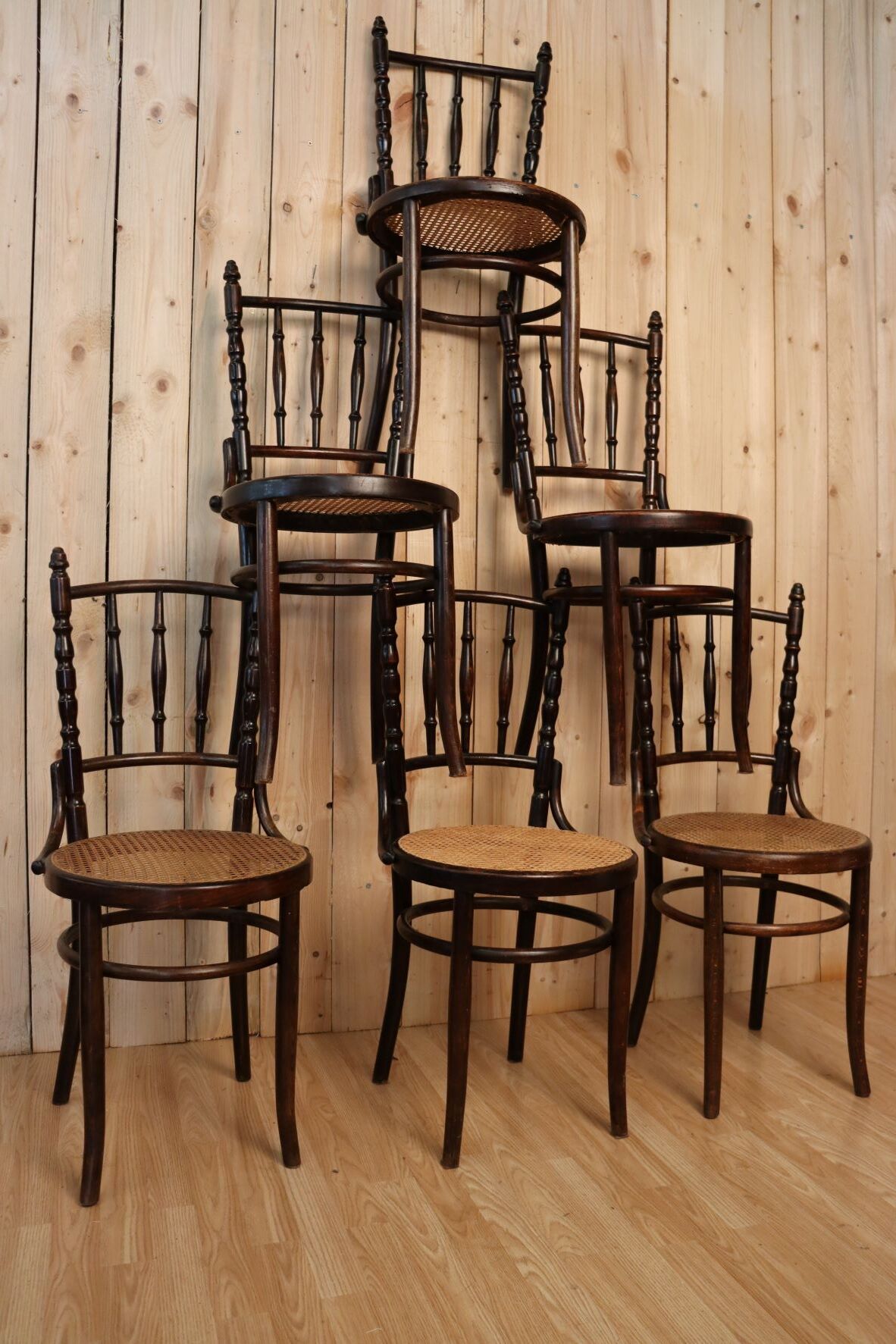 Set of 6 bistro chairs by Fischel