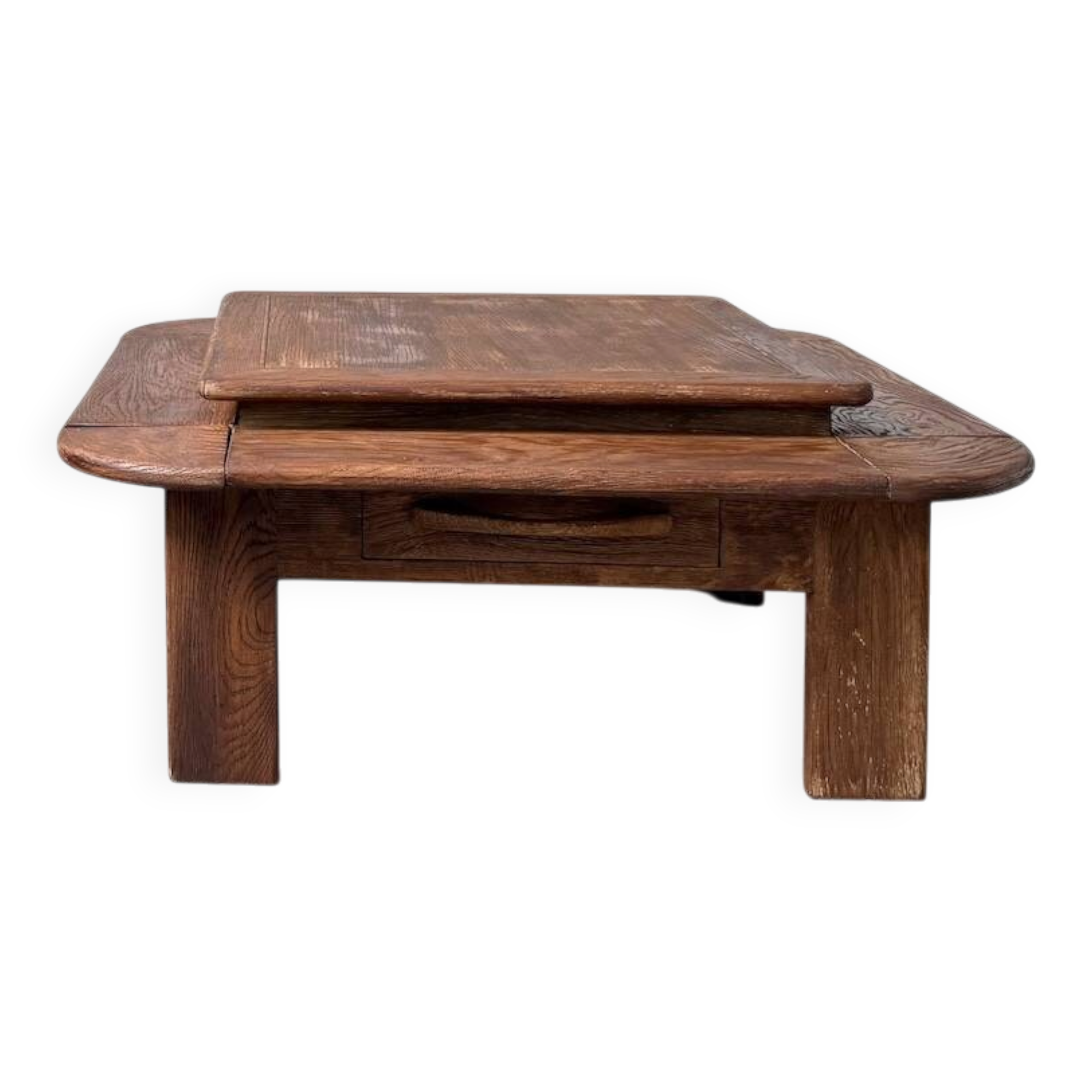 Oak coffee table with a double top