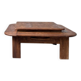 Table basse en chêne à double plateau
