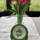 6 flat plates tulip pattern, longwy. Art deco