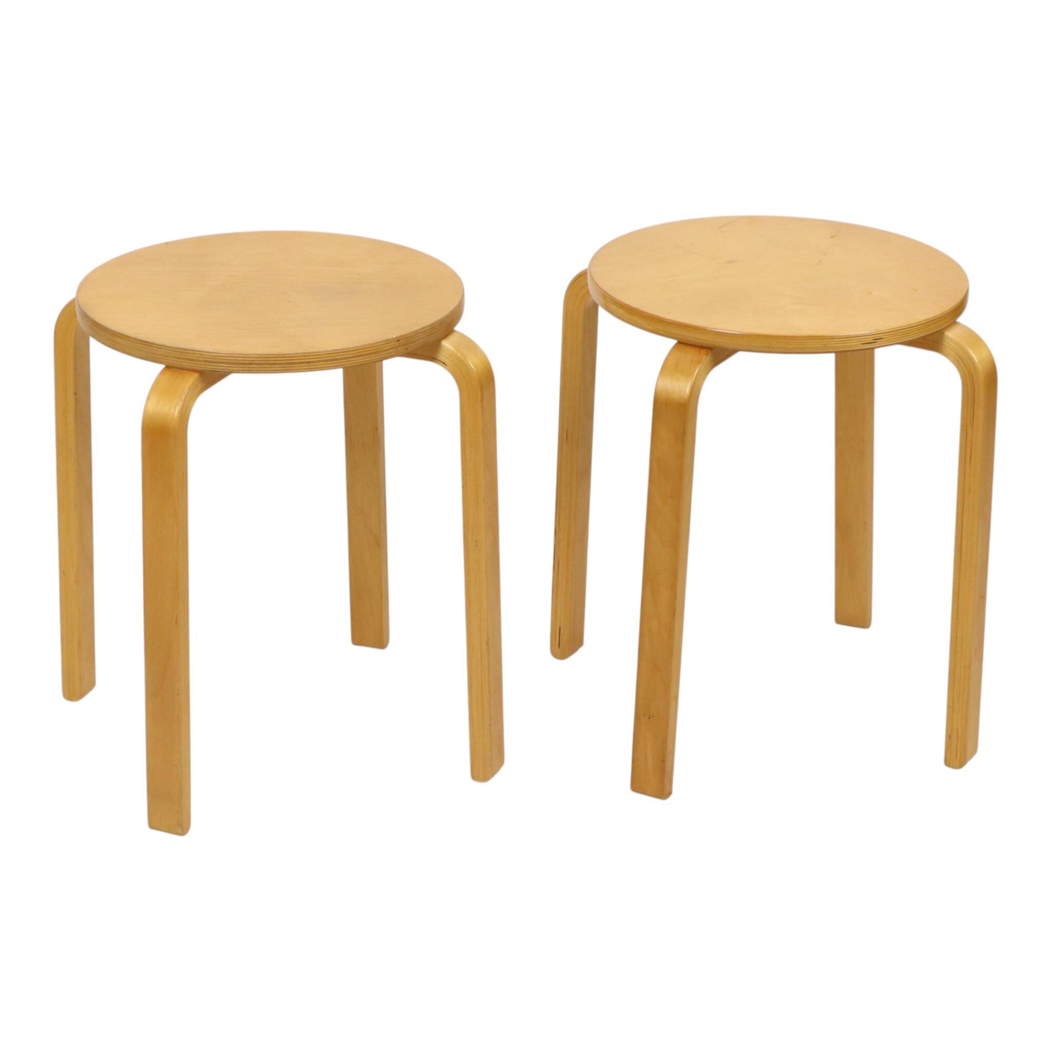 Set of 2 Vintage IKEA Frosta Stools, Beech Wood, 1990s