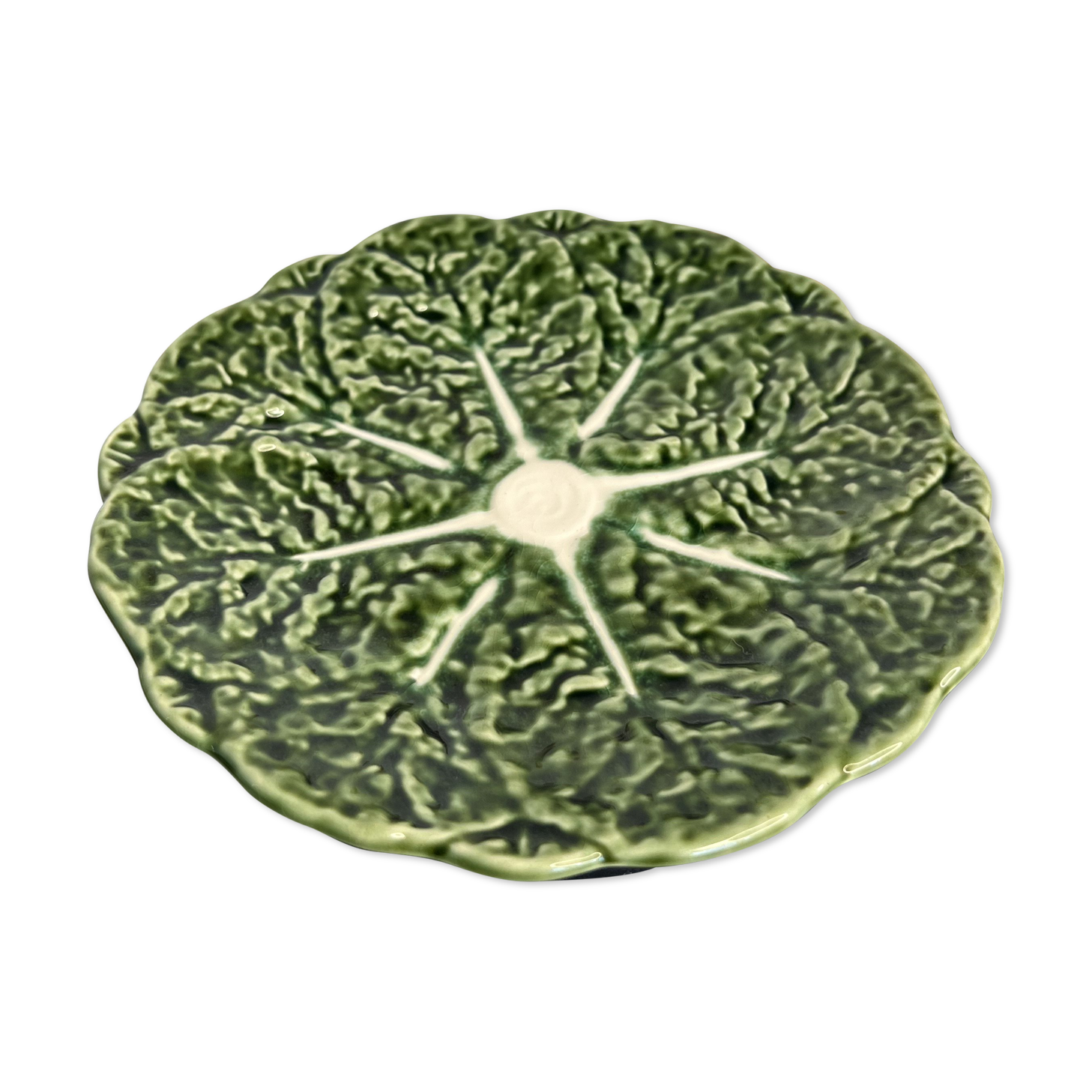 Cabbage plate in green slip