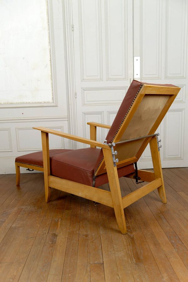 Fauteuil à système, Chaise longue de type Morris Art Déco, France c. 1940
