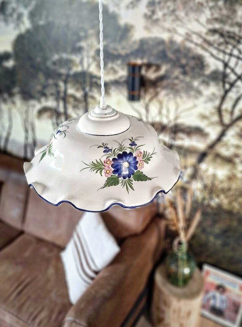 Suspension vintage céramique
