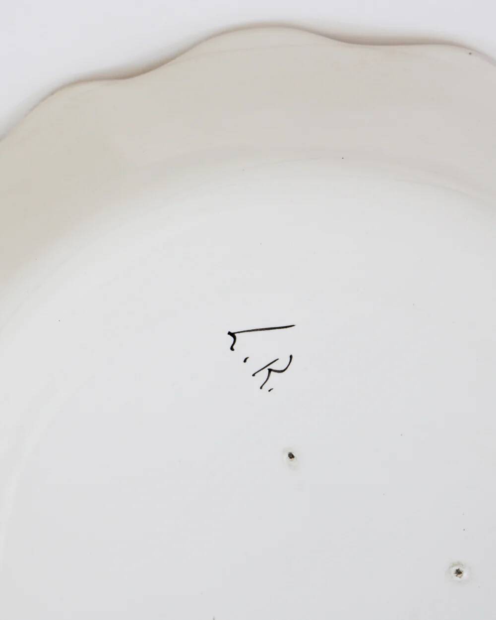Set of two vintage majolica plates, Mister and Missus.