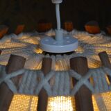 Scandinavian wooden and linen suspension from the GDR, 1970.