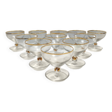 Set of Eleven Bohemian Crystal Dessert Bowls by Jozef Stanik