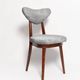 Vintage mid-century grey velvet heart-shaped chair, Europe, 1960s.