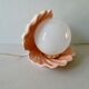 Ceramic shell lamp and 80s opaline lamp