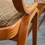 Set of 4 fabric chairs by Ton Bystrice 1960