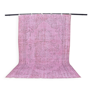 Tapis en laine Oushak anatolien rose sku 2345