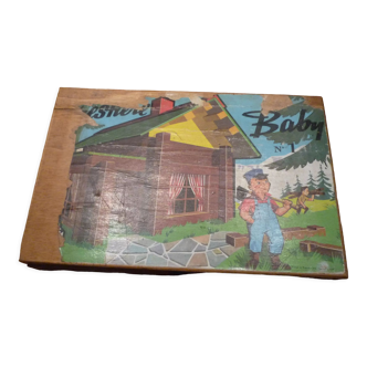 Forest house "Baby n°1", old wooden construction set, vintage 50s
