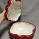 Soupière vintage + saucière en Trompe l'oeil , forme de Tomate majolica