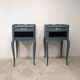 2 relooked cherry wood bedside tables
