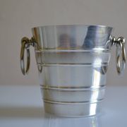 Seau à glace vintage en métal argenté