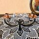 Bougeoir chandelier artisanal fer forgé et cuivre rouge ciselé