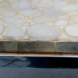 1970s space age coffeetable with pebble stones and acryl