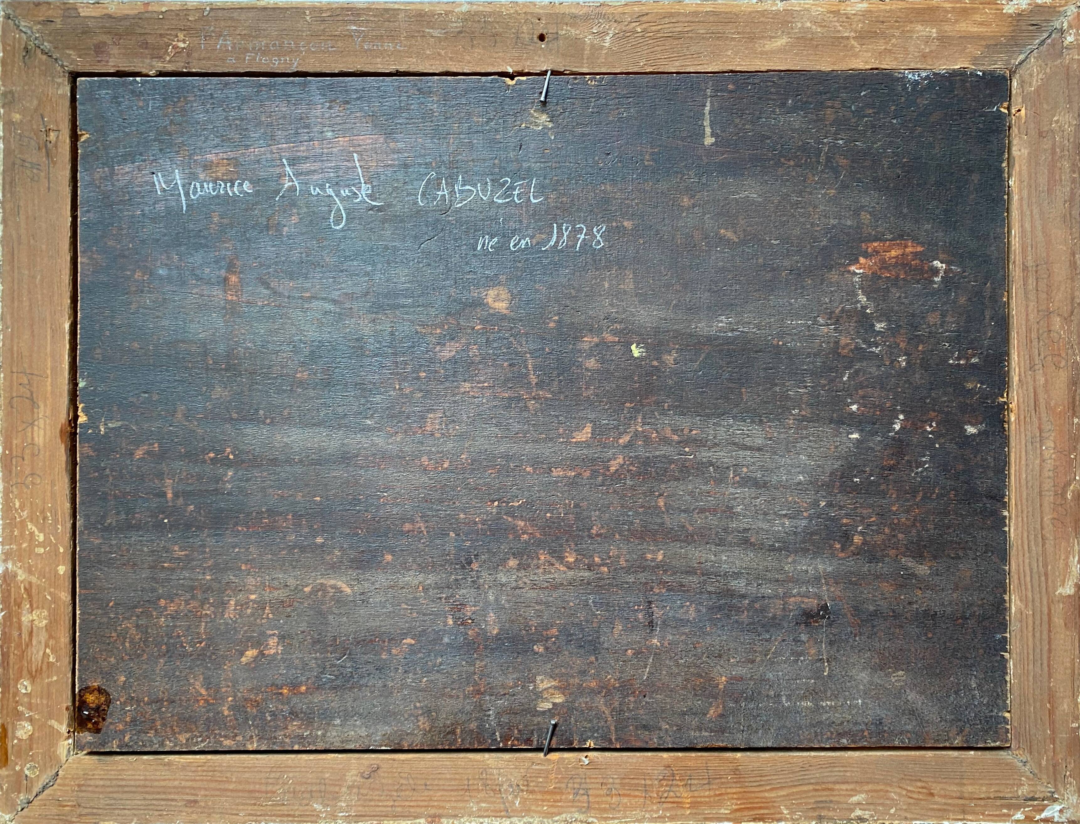 Table "View of the Armançon" HSP by Maurice Auguste Cabuezl (born 1878) - frame