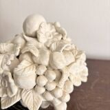 Ceramic Fruit Basket Sculpture Enamelled White 19th Century Malicorne