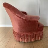 Pink velvet armchair