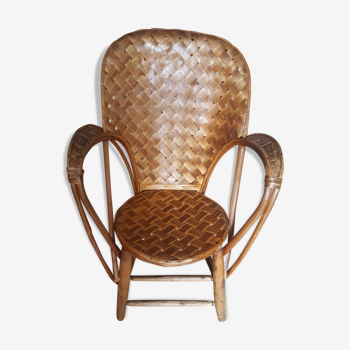 Braided chestnut chair, 50s