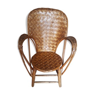 Braided chestnut chair, 50s