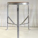Tabouret d’atelier acier et bois massif - début XXème
