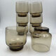 Eight smoked glass water glasses