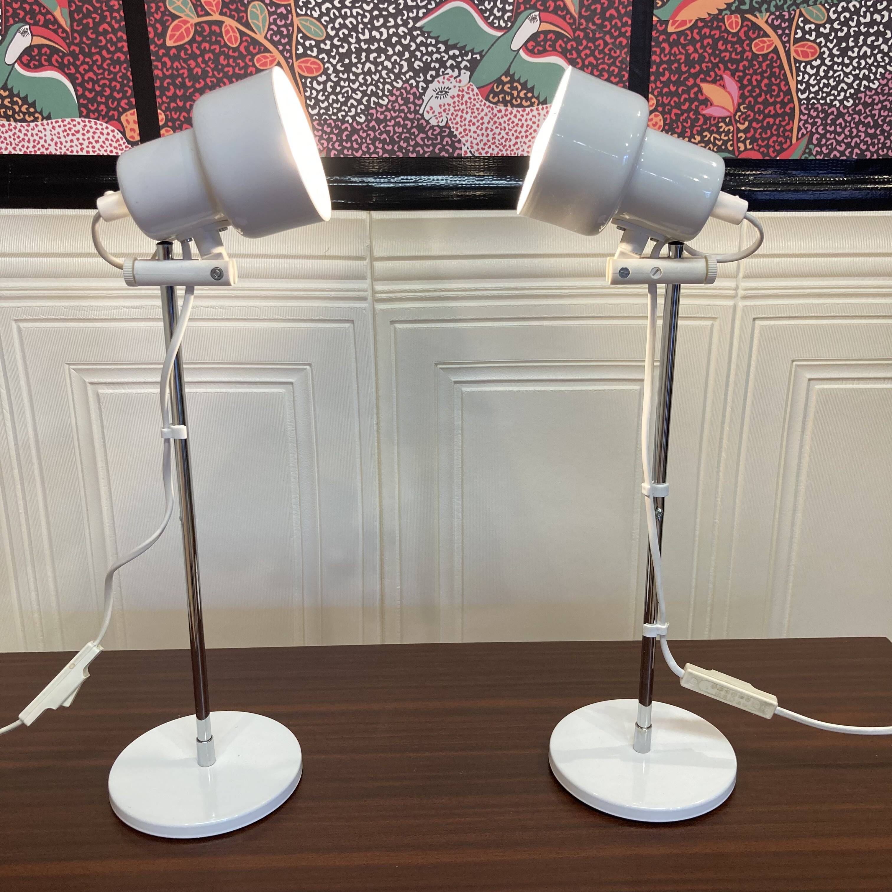 Pair of modular metal lamps, Scandinavian design.