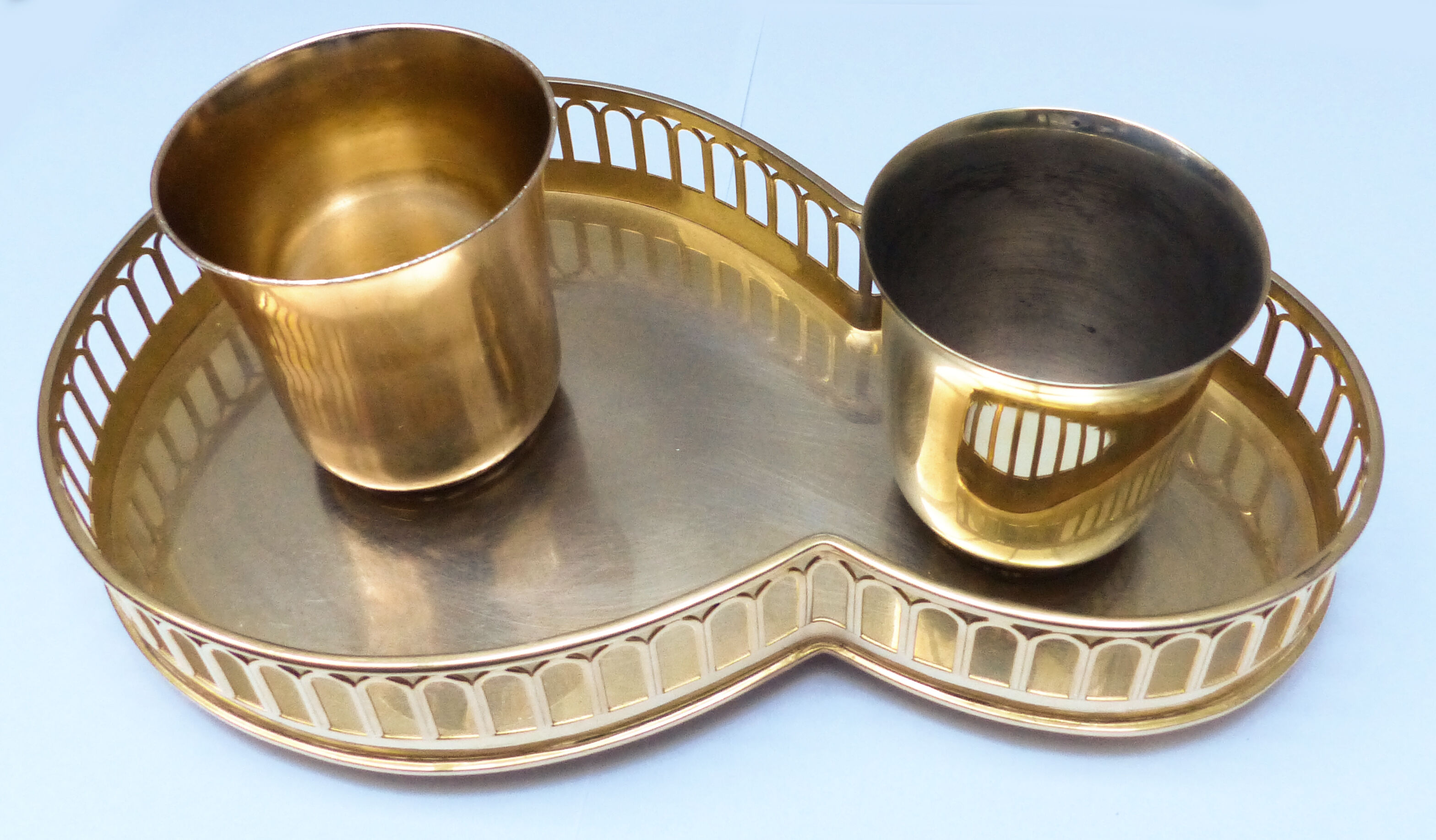 Golden brass tray