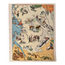 Affiche ancienne carte illustrée des régions Vendée Poitou Charentes 1927 - JP Pinchon