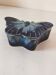 Boîte papillon bleue  céramique émaillée vintage signée alpho