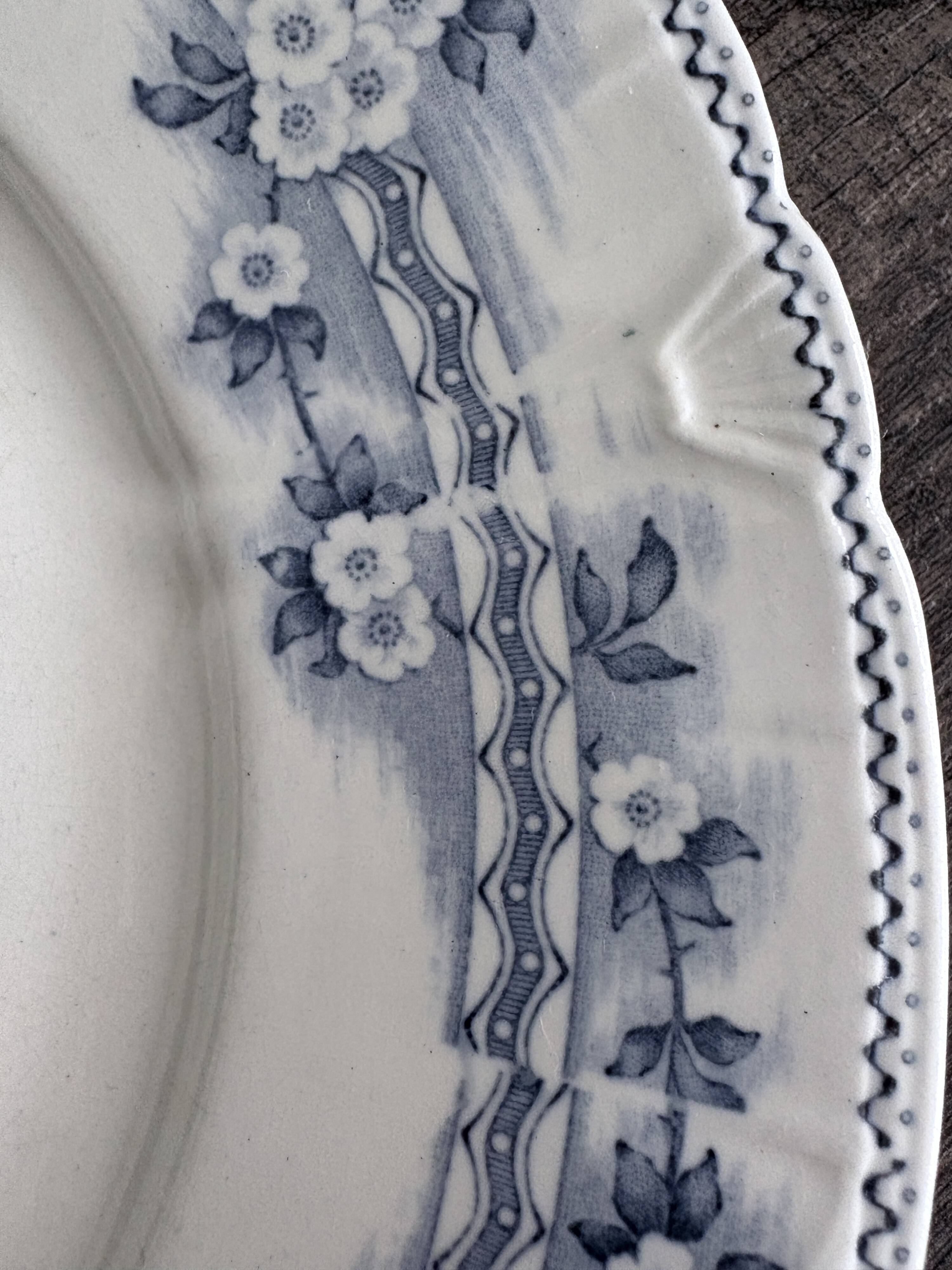 4 antique plates by Franz Anton Mehlem "Anita", antique porcelain