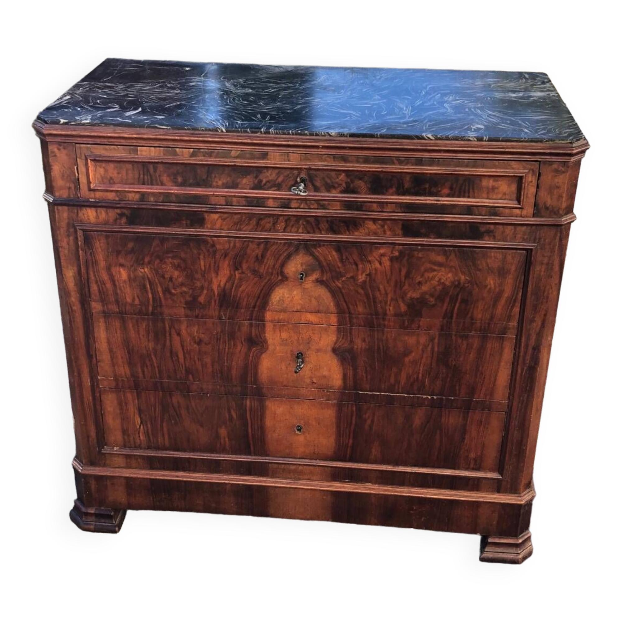 Black marble chest of drawers