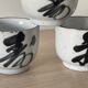 4 vintage stoneware cups