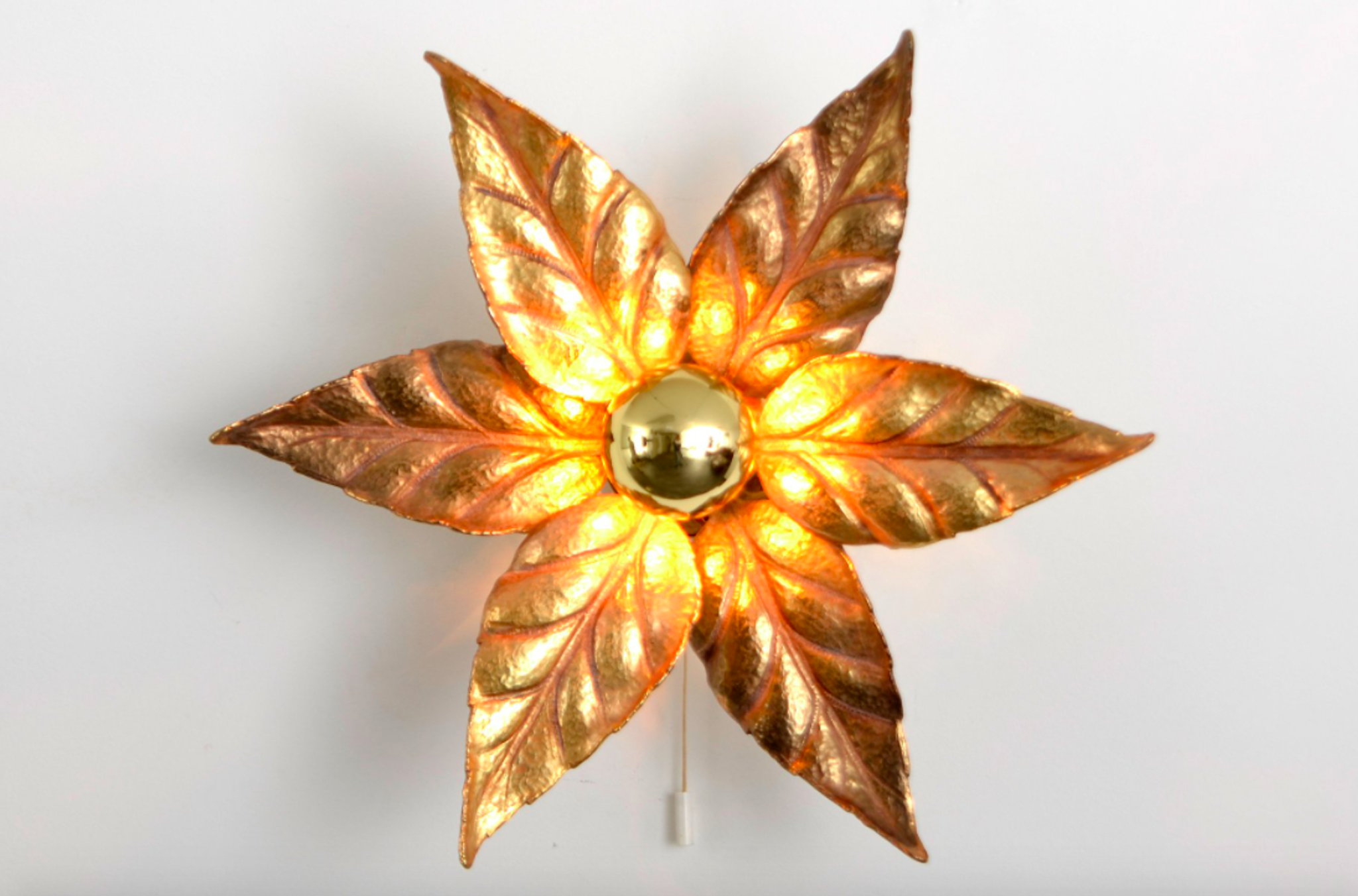 Massive Lighting 1970 Brass Willy Daro Flower Applique