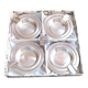 Box of 4 individual silver ashtrays in fine silver France