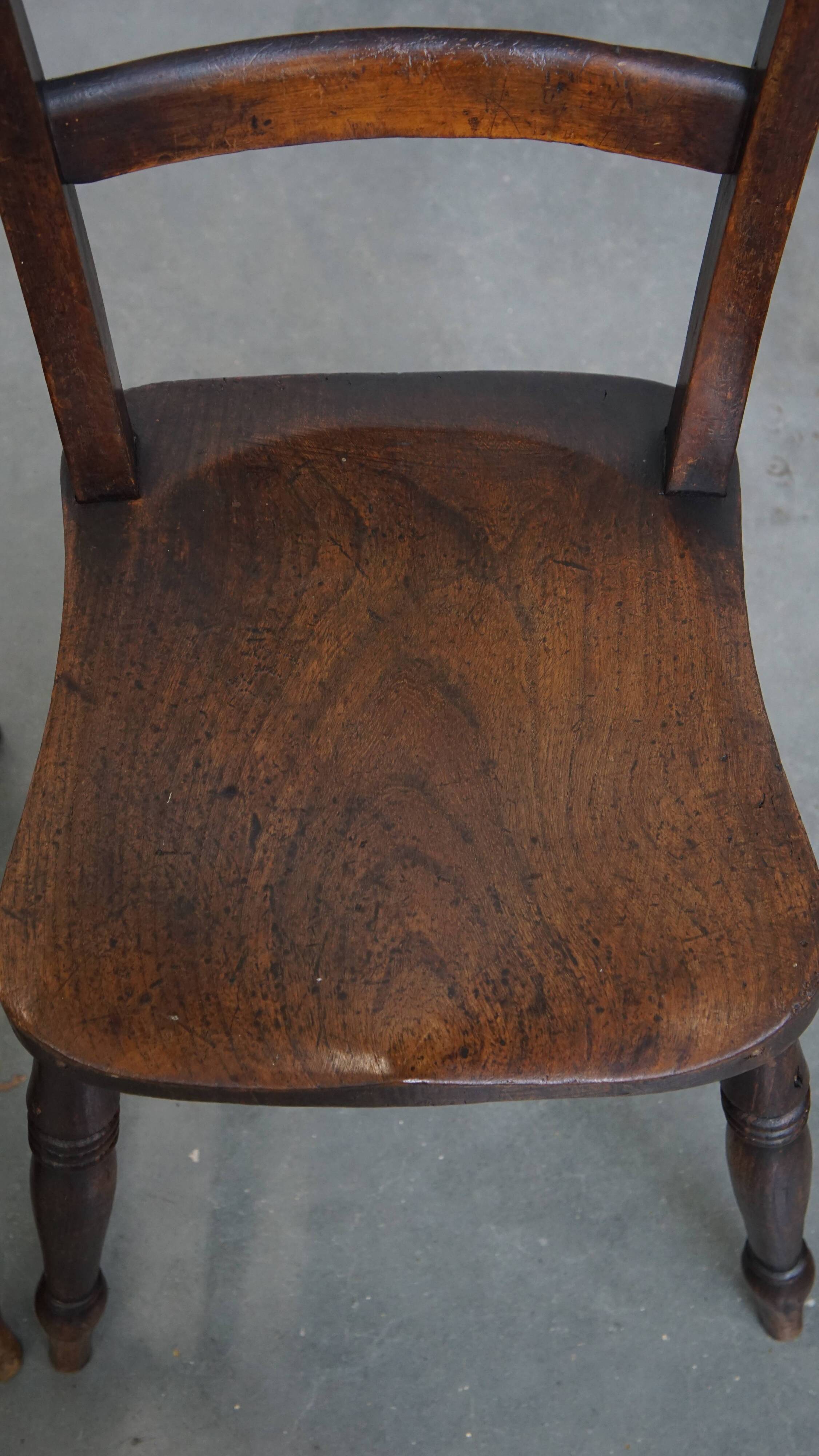 Set of 8 Antique English Oxford Dining / Kitchen Chairs