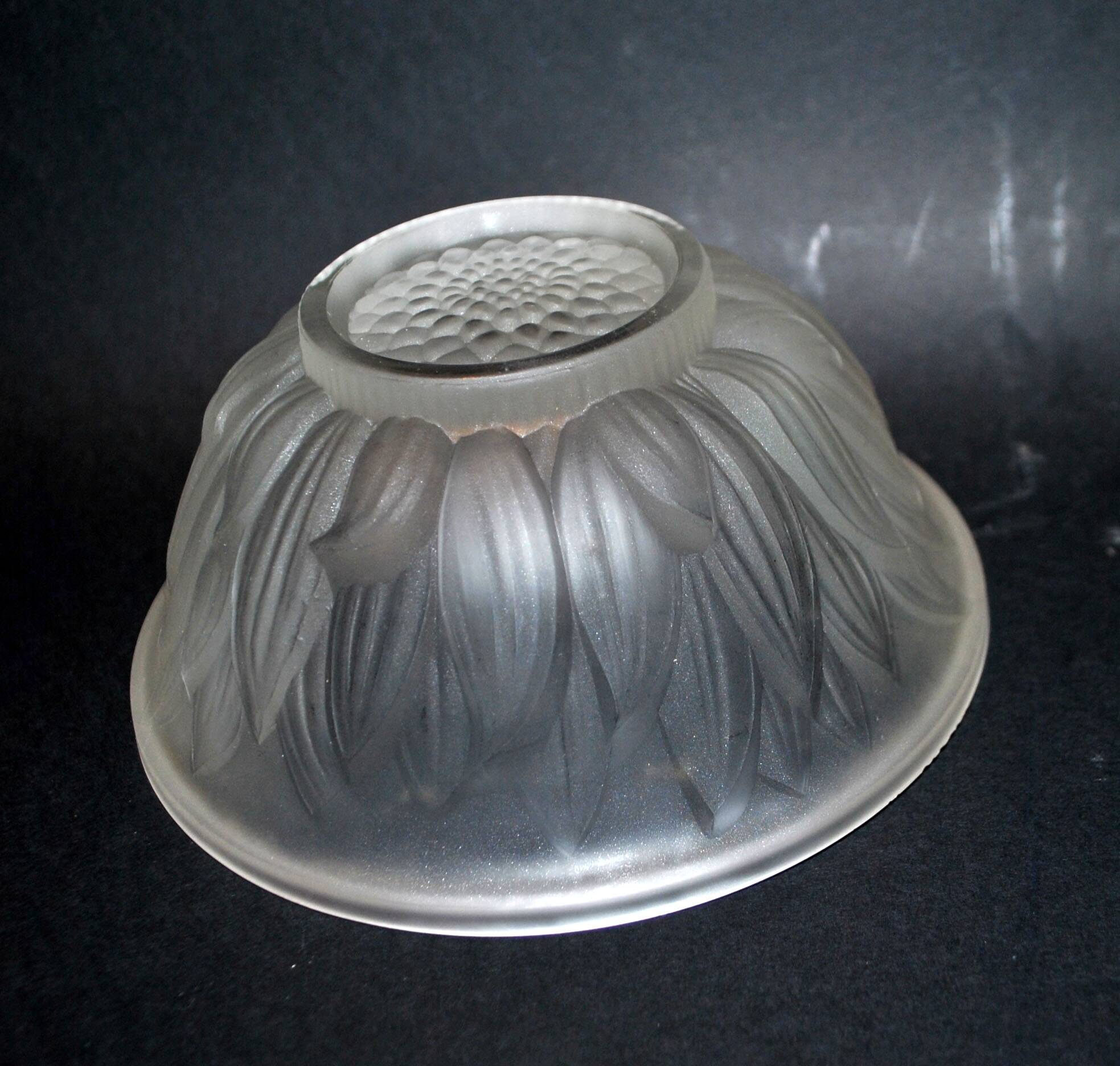 ART DECO molded glass cup signed Etling France