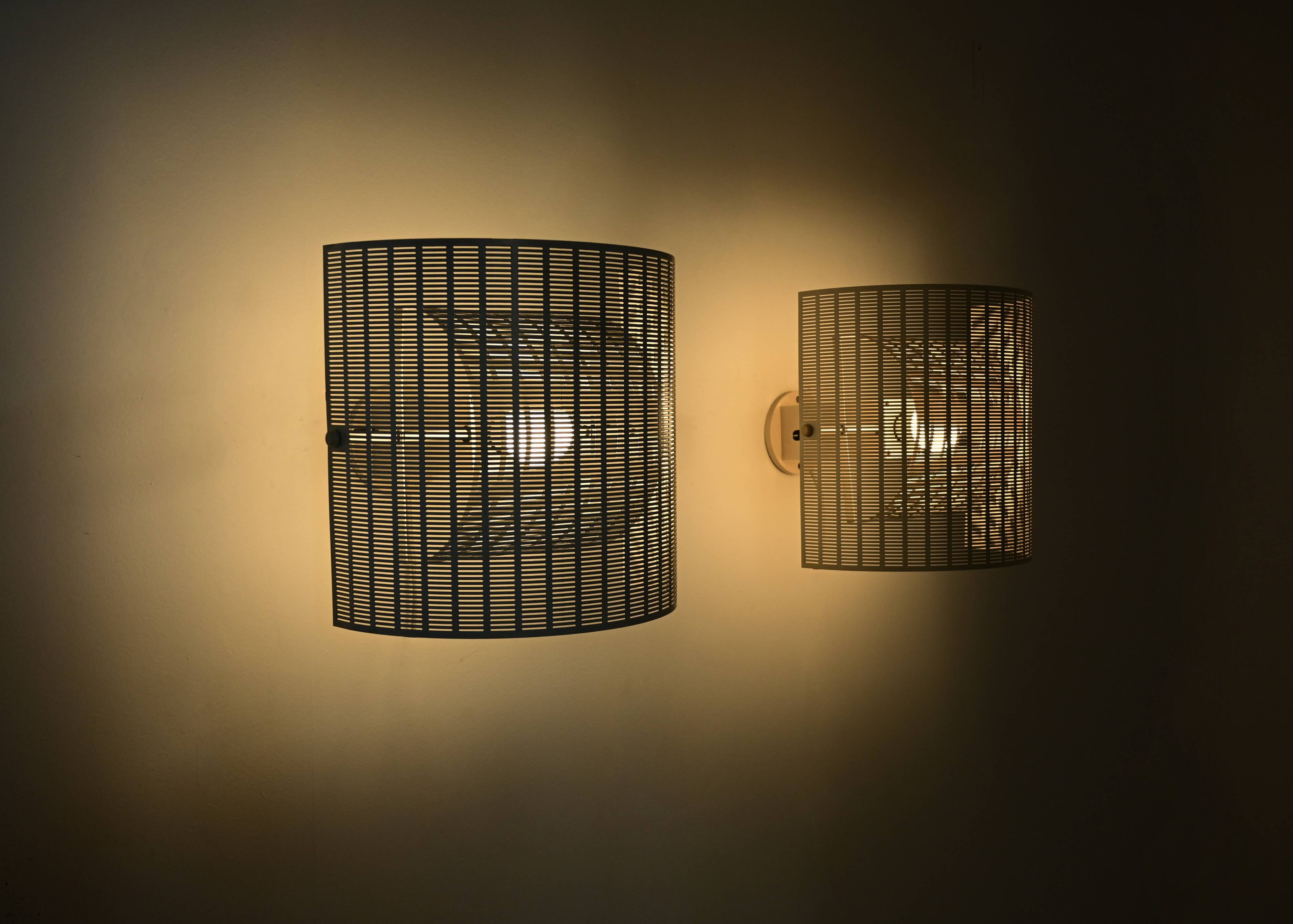 Pair of Shogun Wall Lights by Mario Botta for Artemide, 1980s.