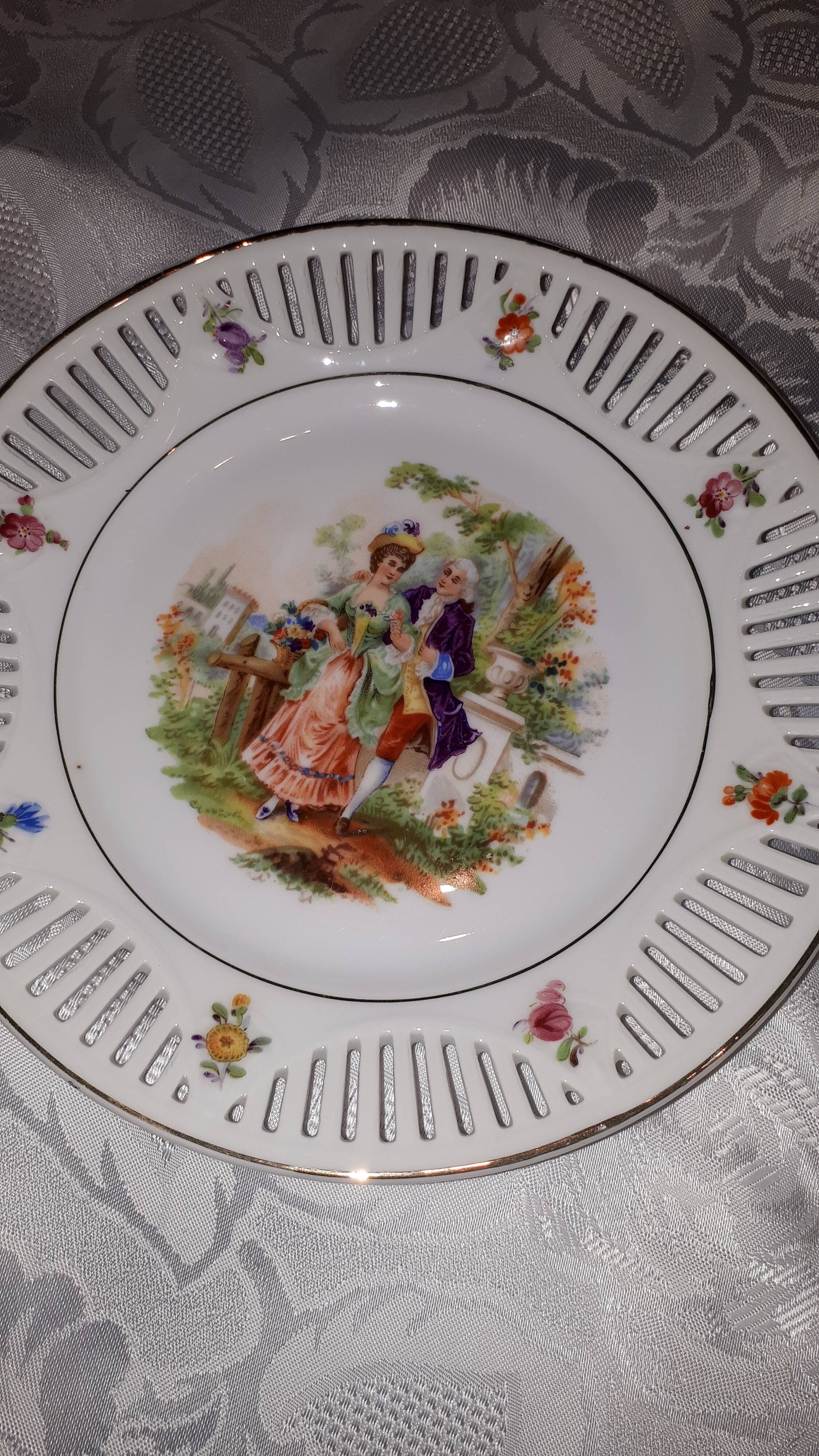 6 dessert plates "scènes galantes"