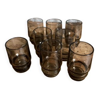 Vintage smoked liqueur glasses