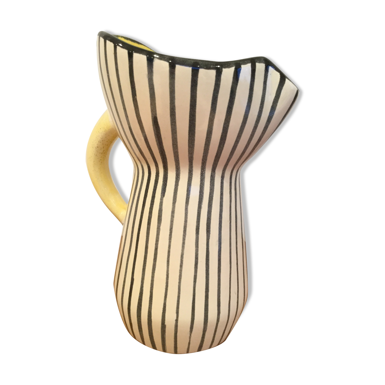 Ceramic pitcher vase by Gabriel Fourmaintraux period 1950