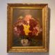Old painting, still life with Dahlias, signed E Boudet late nineteenth century.