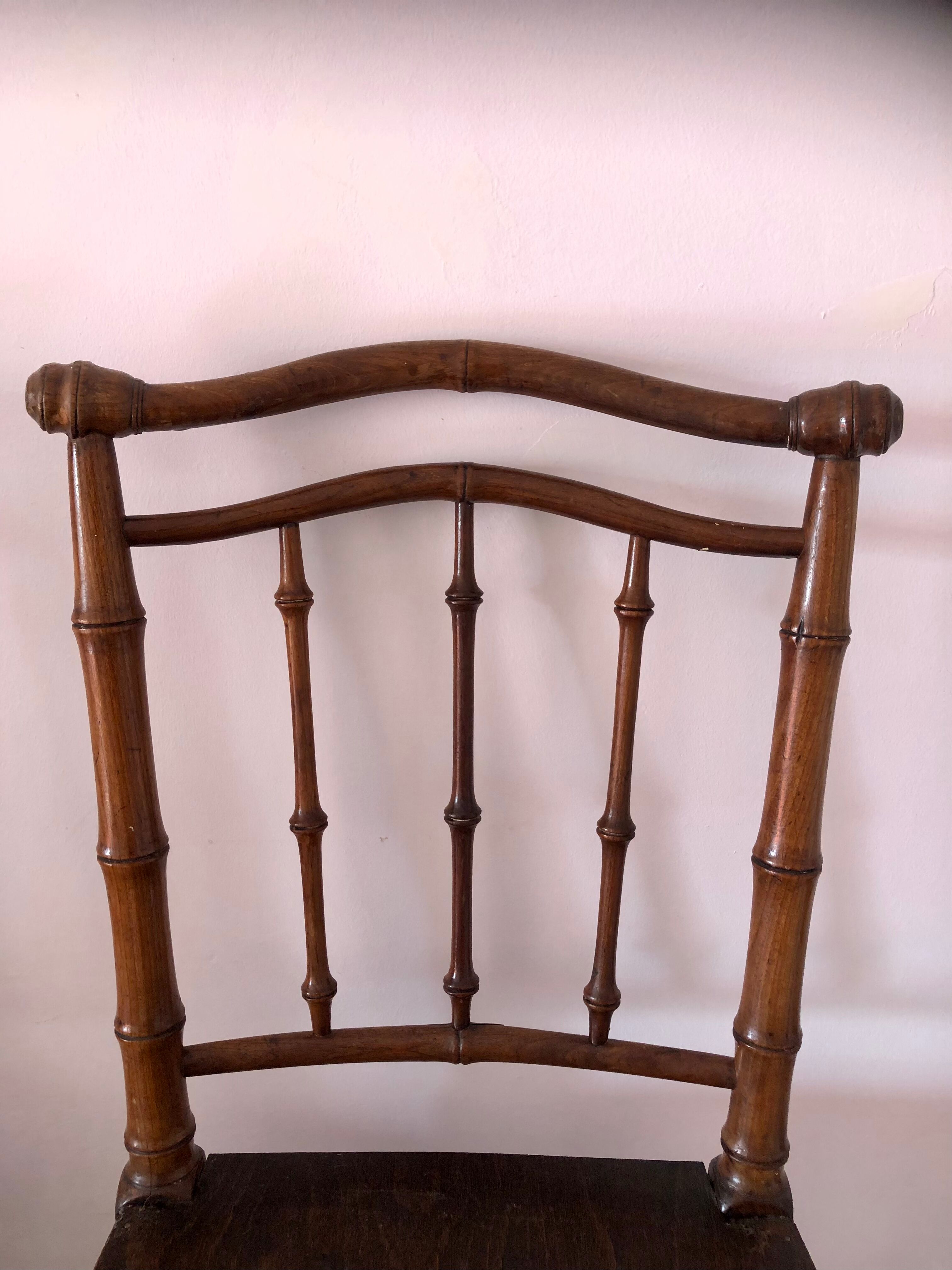 Vintage wooden and bamboo chairs