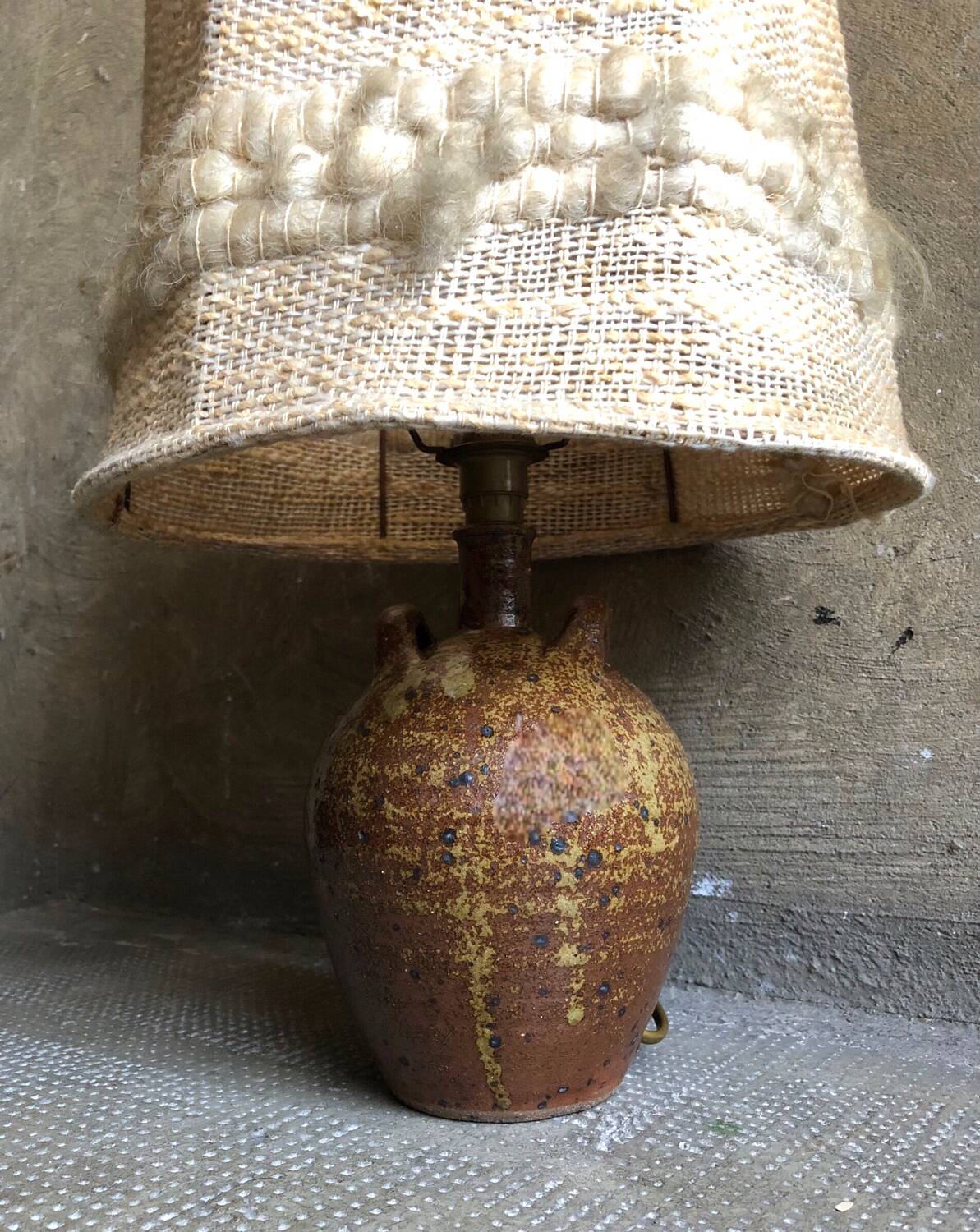 Handmade pyrite stoneware lamp, 1970
