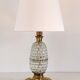 Italian mid-century table lamp with brass and creased murano glass